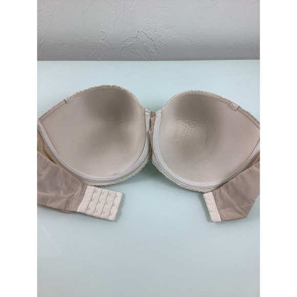 VS Dream Angel Strapless Multi Way Lace Wired Nude bra SZ 38DD or 38E EUC - Picture 9 of 12